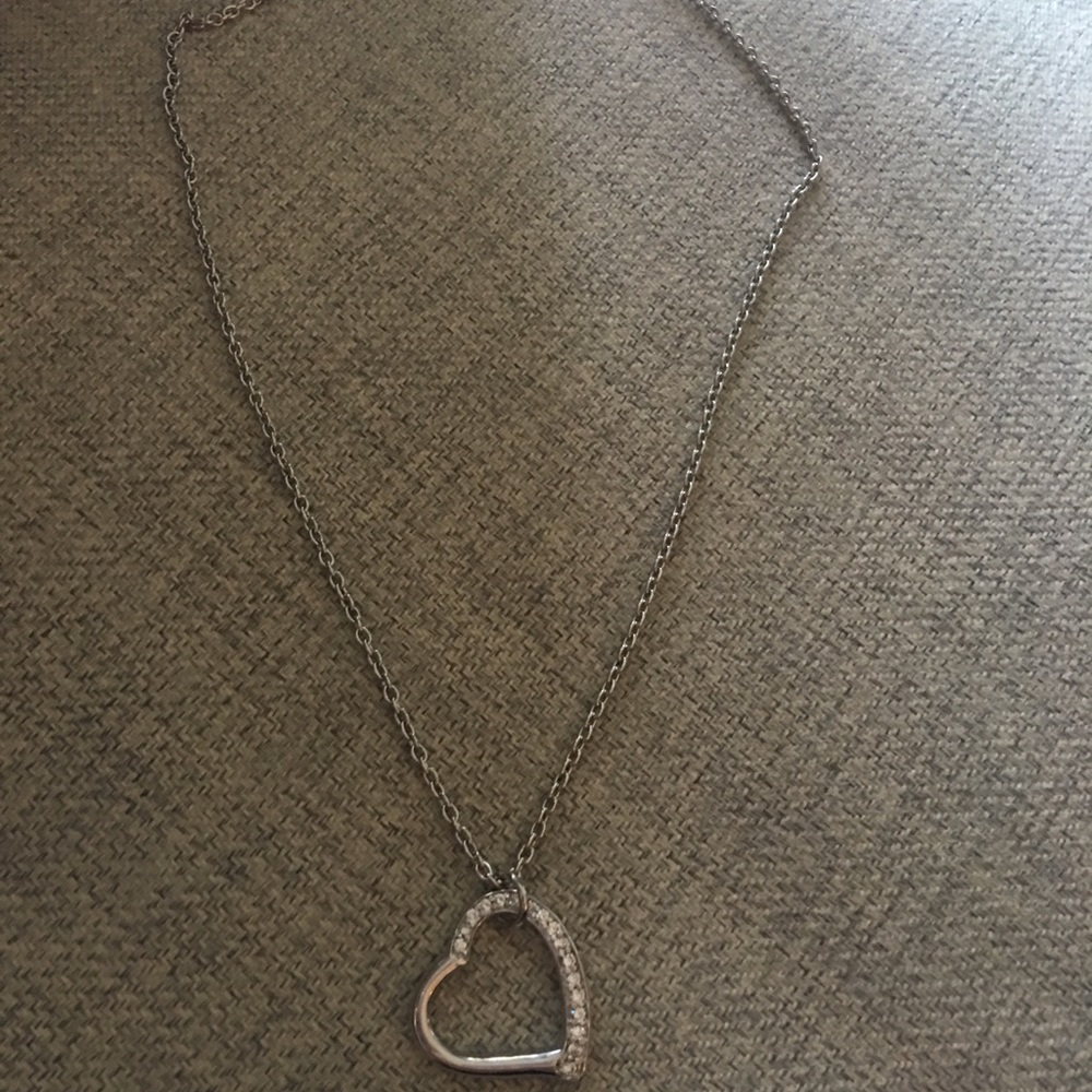 Silver Tone Heart Necklace - Picture 2 of 4